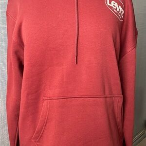 Levi's Red Pullover Sweatshirt with Half-Zip